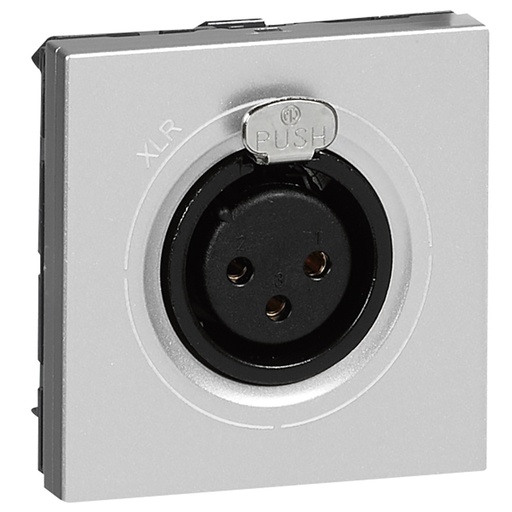 [PTG031.00105] LEGRAND 079255, XLR 3-Pin Audio Socket, 2 Modules, Aluminium, Screw Connection, Female Connector