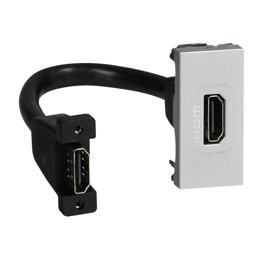 [PTG031.00107] LEGRAND 079378, Conector HDMI tip A, HDMI 1.4, 1 modul, Precablat, Aluminiu