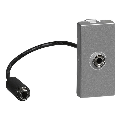 [PTG031.00108] LEGRAND 079379, Conector Jack 3.5 mm, Precablat, 1 modul, Aluminiu