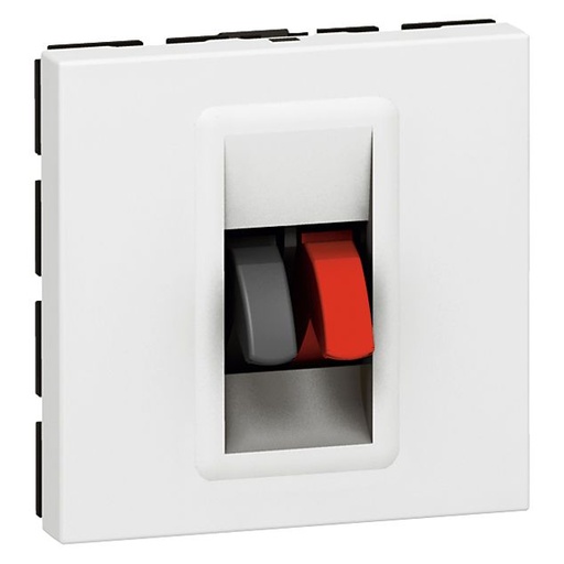 [PTG031.00144] LEGRAND 078751, Priză difuzor audio, Borne 4 mm², Alb, 2 module