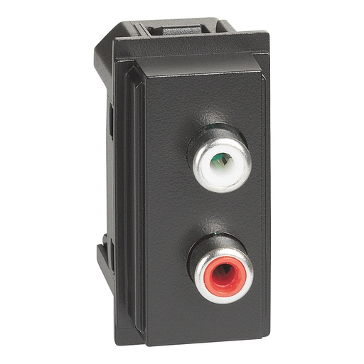 [PTG031.00154] BTICINO KG4269R, L.Now Double RCA Module, Black