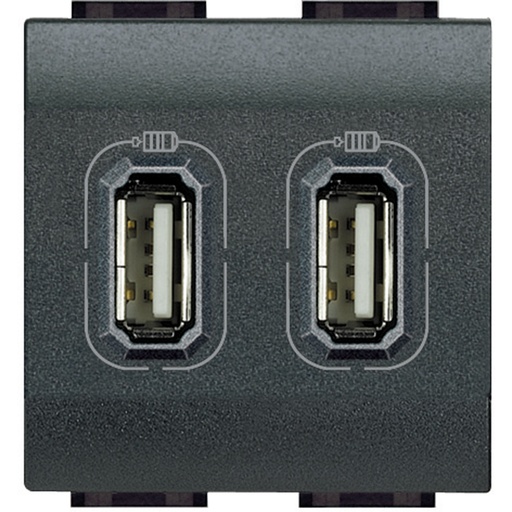 [PTG031.00162] BTICINO L4285C2, Dual USB Charger Living Light, 5V, 2 Modules, Anthracite