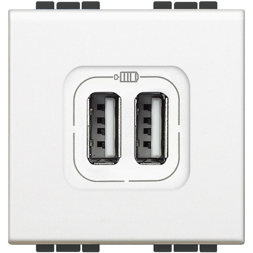 [PTG031.00163] BTICINO N4285C2, Dual USB Charger Living Light, 5V, 2 Modules, White