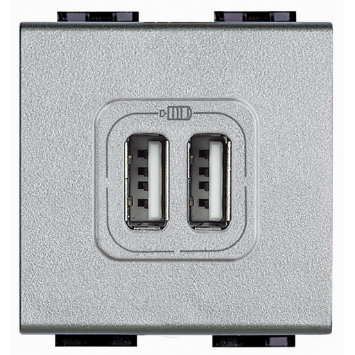 [PTG031.00164] BTICINO NT4285C2, Dual USB Charger Living Light, 5V, 2 Modules, Technical Finish
