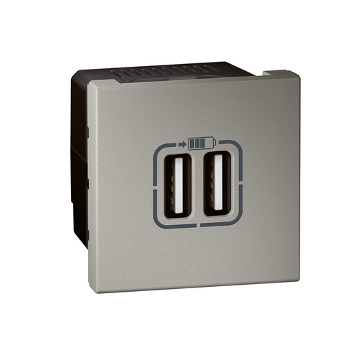 [PTG031.00174] LEGRAND 572578, Dual USB Charger Arteor, 2 Modules, 3A, 15W, Magnesium