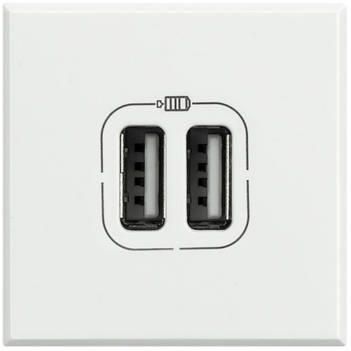 [PTG031.00179] BTICINO HD4285C2, Dual USB Charger Axolute, 5V, 230V, White, 2 Modules