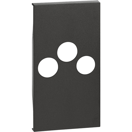 [PTG013.02134] BTICINO KG26M2, TV Socket Cover Living Now, 2 Modules, Black