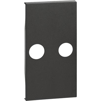 [PTG013.02149] BTICINO KG25M2, TV Socket Cover Living Now, 2 Modules, Black