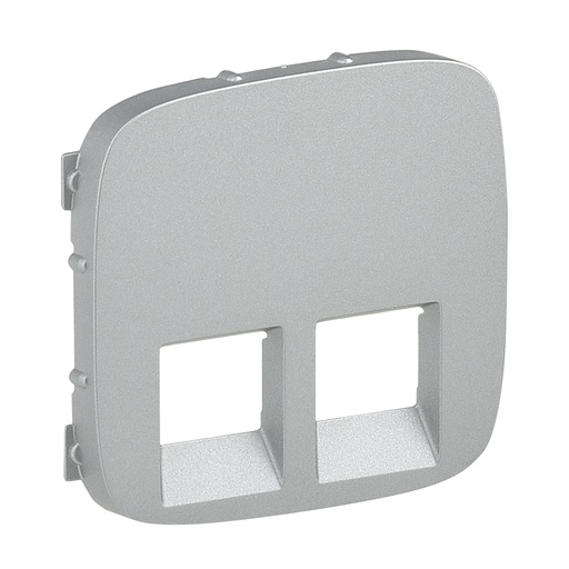 [PTG013.02267] LEGRAND 755427, Double RJ45/RJ11 Socket Cover Valena Allure, Aluminium