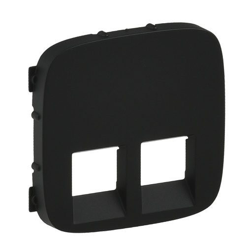 [PTG013.02268] LEGRAND 755428, Double RJ45/RJ11 Socket Cover Valena Allure, Black