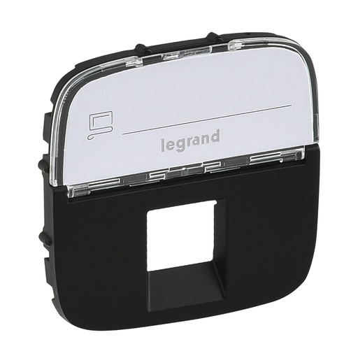 [PTG013.02288] LEGRAND 755478, Capac priză RJ45/RJ11/RJ12 cu etichetă Valena Allure, Negru