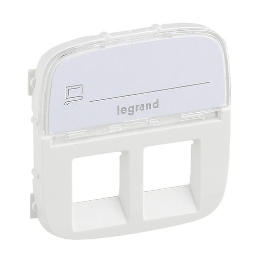 [PTG013.02290] LEGRAND 755485, Double RJ45/RJ11 Socket Cover With Label Holder Valena Allure, White