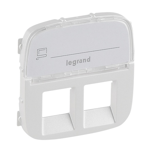 [PTG013.02294] LEGRAND 755489, Double RJ45/RJ11 Socket Cover With Label Holder Valena Allure, Pearl