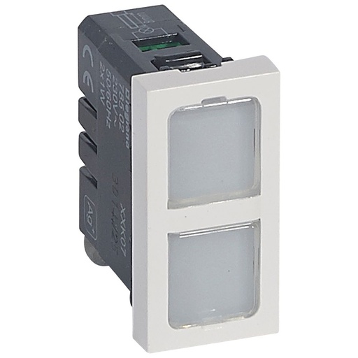 [PTG032.00676] LEGRAND 078502, Mosaic Signal Lamp, 4 Coloured Labels, Double Indicator 230 V, Antimicrobial