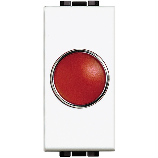 [PTG032.00704] BTICINO N4371R, Martor luminos living light, Difuzor Roșu, Alb, 1 modul