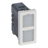 [PTG032.00716] LEGRAND 078552, Mosaic Signal Lamp, 4 Coloured Labels, Double Indicator 12/24 V, 1 Module, Antimicrobial