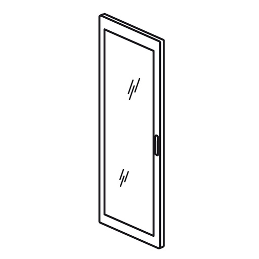 [PTG009.00392] LEGRAND 020564, Reversible Curved Glass Door XL³ 4000, Width 725 mm, Height 2000 mm