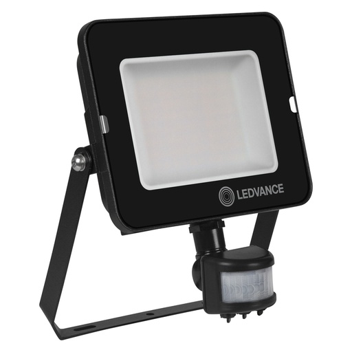 [PTG056.00103] LEDVANCE 4058075575301, Floodlight Compact LED 50W 3000K Symmetrical Beam 100° with Sensor, Black