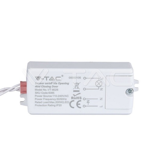 [PTG056.00194] V-TAC 5085, Senzor de Mișcare ON/OFF cu Detecție Deschidere / Închidere Ușă