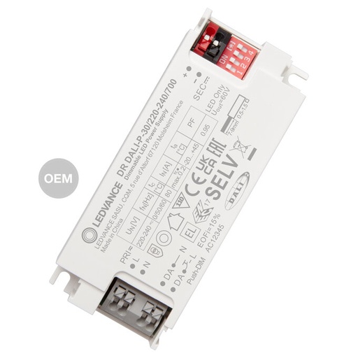 [PTG054.00598] LEDVANCE 4058075845404, Driver LED DALI-P 30W (700mA, OEM)