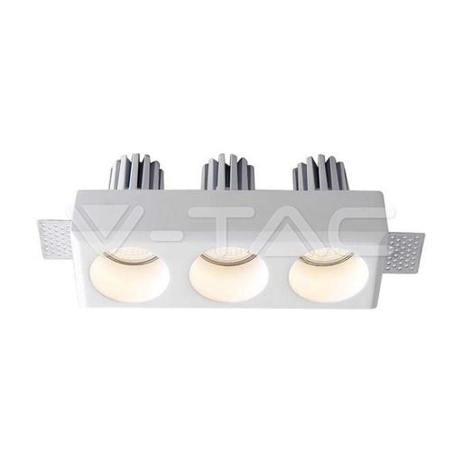 [PTG053.00021] V-TAC 6776, 3xGU10 Gypsum Fitting Round White