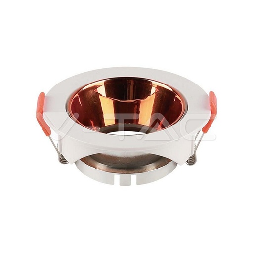 [PTG053.00061] V-TAC 6649, GU10 Holder Round White Frame Rose Gold Reflector