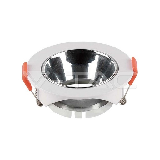 [PTG053.00063] V-TAC 6647, GU10 Holder Round White Frame Chrome Reflector