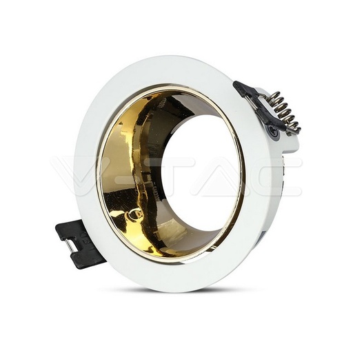 [PTG053.00105] V-TAC 3154, Suport GU10 Alb Auriu Rotund