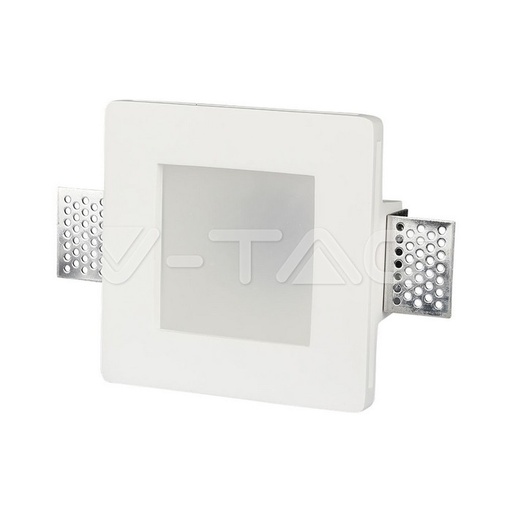 [PTG053.00149] V-TAC 3691, Ramă GU10 Gips Pătrată cu Sticlă Mată