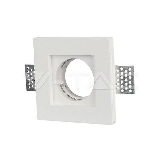 [PTG053.00164] V-TAC 3651, GU10 Housing Square Gypsum White 100x100 mm