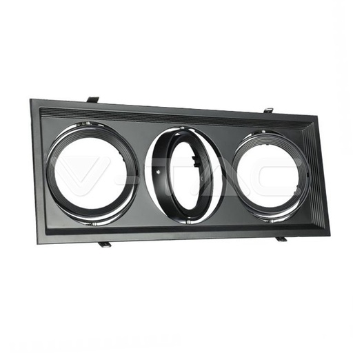 [PTG053.00216] V-TAC 3583, 3x AR111 Housing Black
