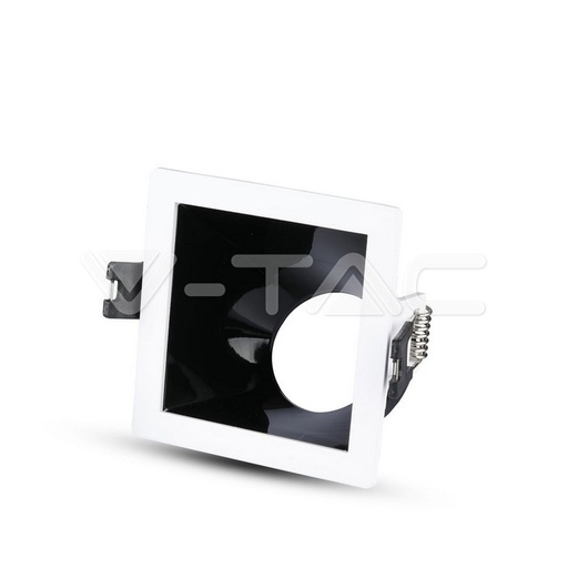 [PTG053.00234] V-TAC 3165, Ramă GU10 Alb Negru Pătrat