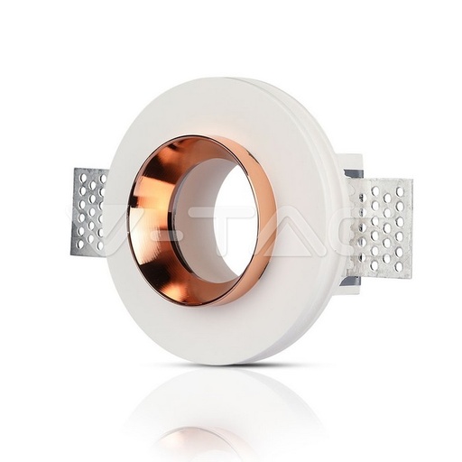 [PTG053.00246] V-TAC 3147, GU10 Gypsum Fitting Round White Recessed Rose Gold Detail