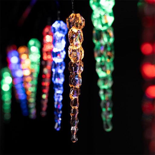 [PTG088.00002] ELMARK 99CRL008RGB, RGB Christmas Icicle Lights, 10 pcs, Battery Powered (2xAA), IP44
