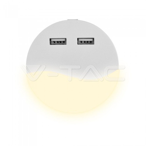[PTG087.00002] V-TAC 505, Round USB LED Night Light 3000K