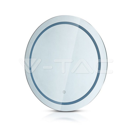 [PTG087.00003] V-TAC 2140491, 25W Round LED Mirror with Touch Switch, CCT Adjustable, IP44, Anti-Fog, 3-in-1