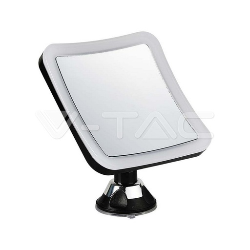 [PTG087.00006] V-TAC 6630, Oglindă LED cu iluminare 3.2W, 3 x AA, corp negru