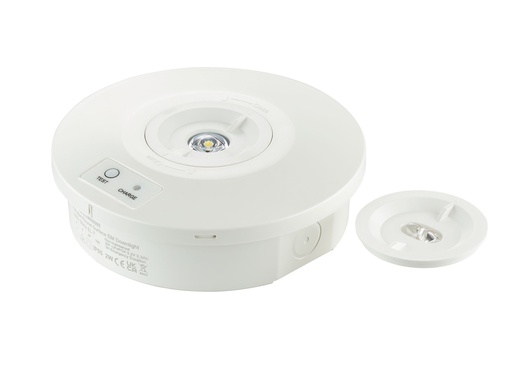 [PTG080.00031] PHILIPS 912401483507, Emergency Surface Mounted Downlight, Surface mounted emergency downlight, 2W, 2W, D155mm; H46 mm, 273 lm, 6500 K, IP65, ELP3h