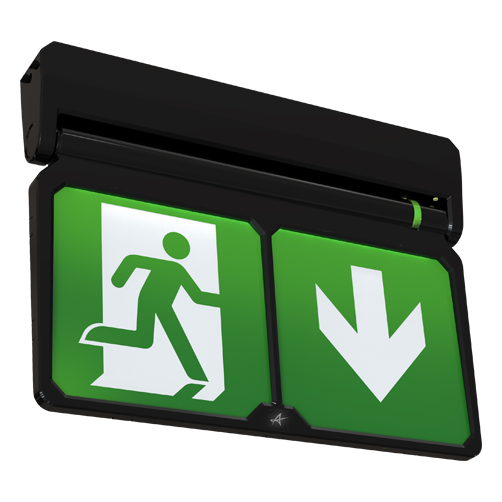 [PTG080.00055] ANSELL LIGHTING AADL/3M/B/DM3, Adler Exit Sign EM DALI Black