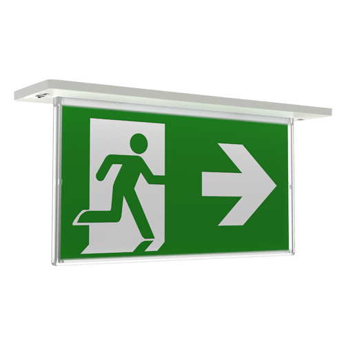 [PTG080.00119] ANSELL LIGHTING ARAZLED/LI/3M/DA, Razzo Lithium Recessed Exit Sign Maintained / Non-Maintained White