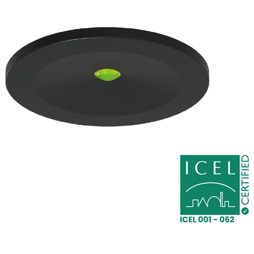 [PTG080.00122] ANSELL LIGHTING ASLED/3NM/B, Signal Emergency Downlight Non-Maintained Black