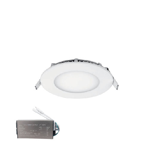 [PTG080.00321] ELMARK 99XLED610E, Panou LED rotund încastrat STELLAR 6W 2700K + kit de urgență