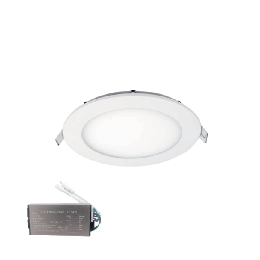 [PTG080.00326] ELMARK 99XLED611CWE, Panou LED rotund încastrat STELLAR 12W 6500K + kit de urgență