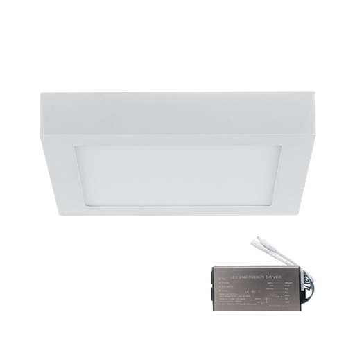 [PTG080.00371] ELMARK 99XLED969E, STELLAR LED PANEL SQUARE SURFACE MOUNT 18W 4000K+ EMERGENCY KIT