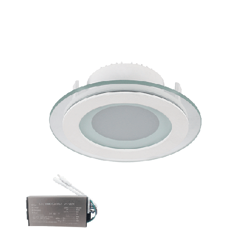 [PTG080.00379] ELMARK 99LED641E, Panou LED din sticlă rotund 18W 2700K + kit de urgență
