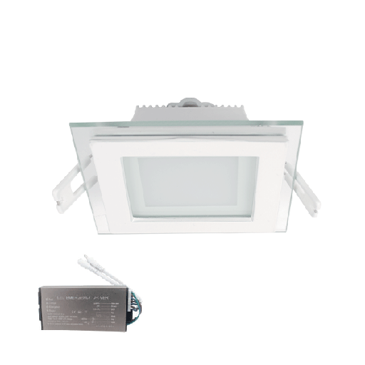 [PTG080.00383] ELMARK 99LED645E, Panou LED din sticlă pătrat 18W 2700K + kit de urgență