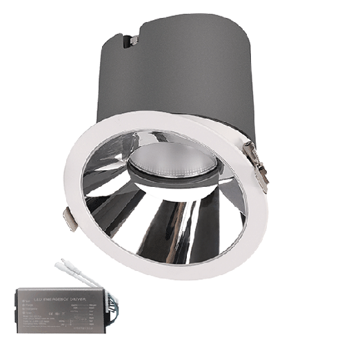 [PTG080.00405] ELMARK 92EL64531230/WHE, Downlight LED EL-6453 12W 3000K 38° cu grilă honeycomb + kit de urgență