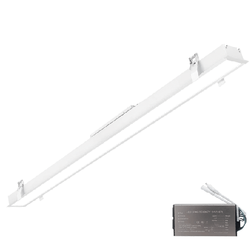[PTG080.00441] ELMARK 99PFM602430/WHE, Profil LED încastrat 600mm 24W 3000K alb + kit de urgență
