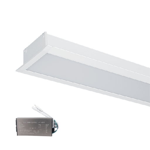 [PTG080.00458] ELMARK 99FM1204040/WHE, Profil LED încastrat S48 putere mare 40W 4000K alb + kit de urgență