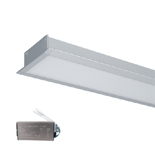 [PTG080.00459] ELMARK 99FM1204040/GRE, Profil LED încastrat S48 putere mare 40W 4000K gri + kit de urgență